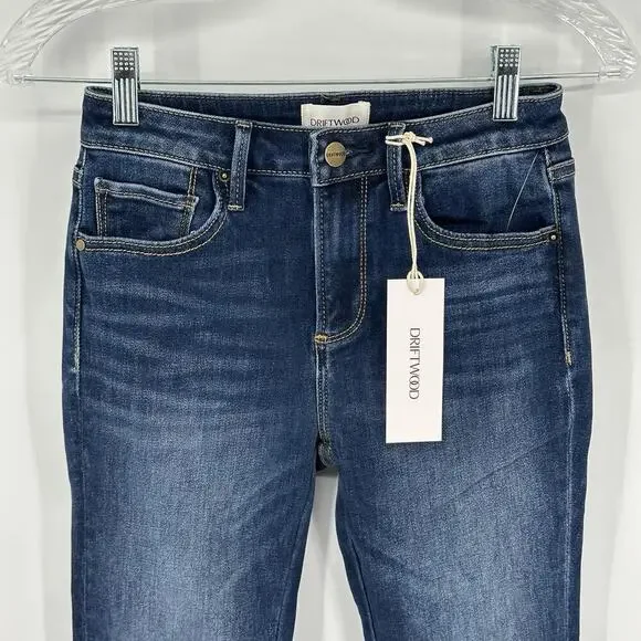 NWT Driftwood Jackie Floral Embroidered Slim Fit High Rise Jeans Sz 24 Bohemian